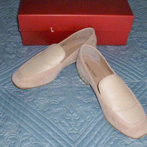 Donald J Pliner Honey Square Toe Loafers Lizard